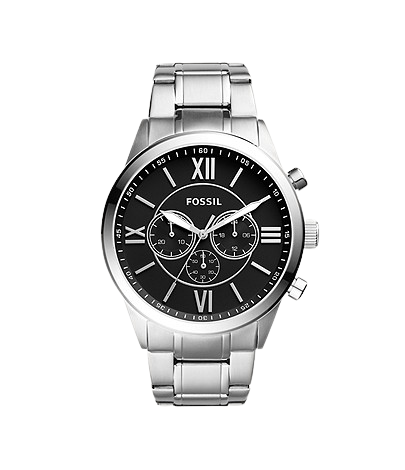 Fossil Men's Stainless Steel Black Dial Men's Watch - BQ1125IE